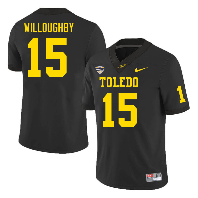 Toledo Rockets #15 Jediyah Willoughby College Football Jerseys Stitched Sale-Black